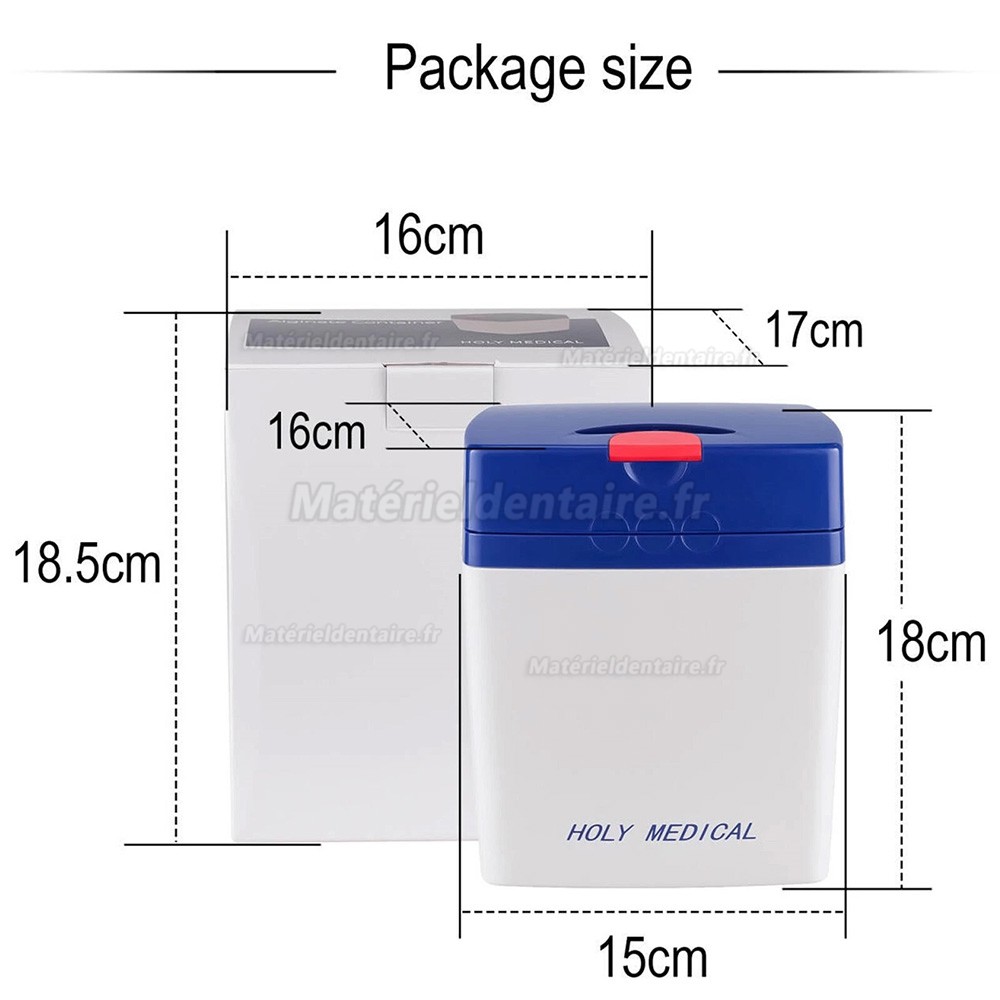 Boîte de rangement étanche à l'humidité pour matériaux d'empreintes avec gobelet doseur